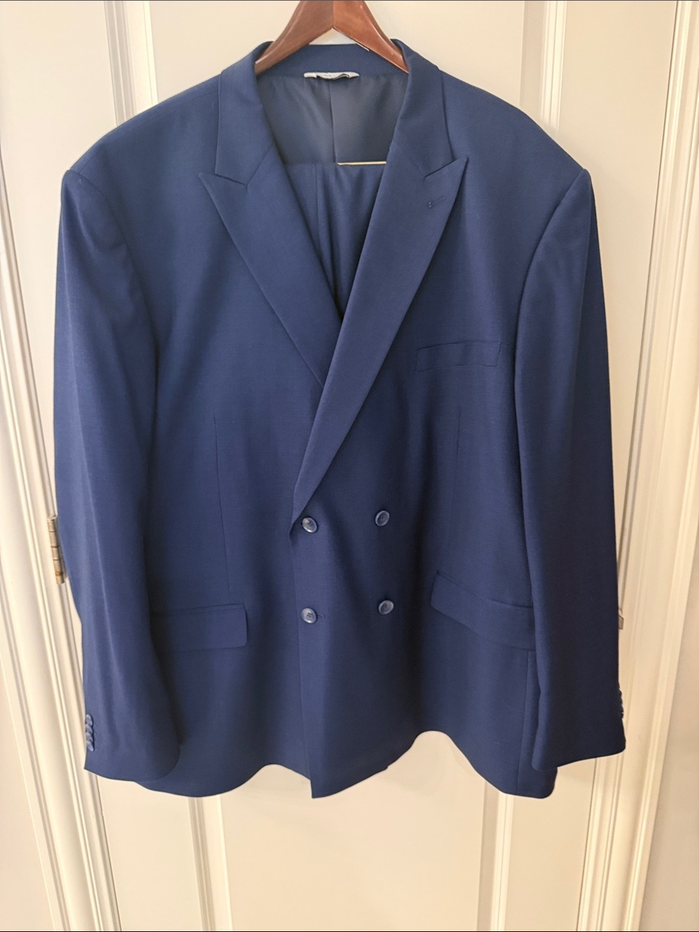 Navy Double-Breasted Men's Suit